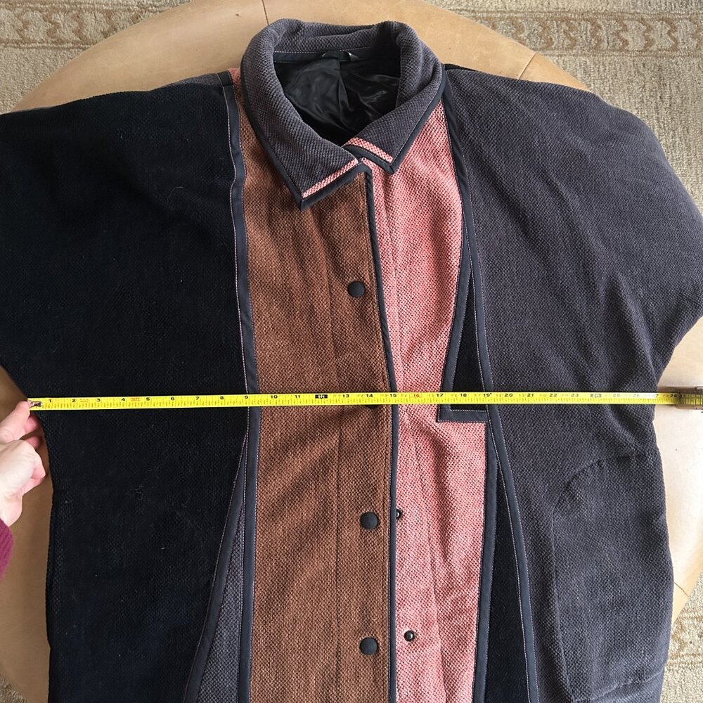 Handmade Finnish Lagenlook Colorblock Cotton Jacket Scandinavian Minimalist M - Picture 11 of 13